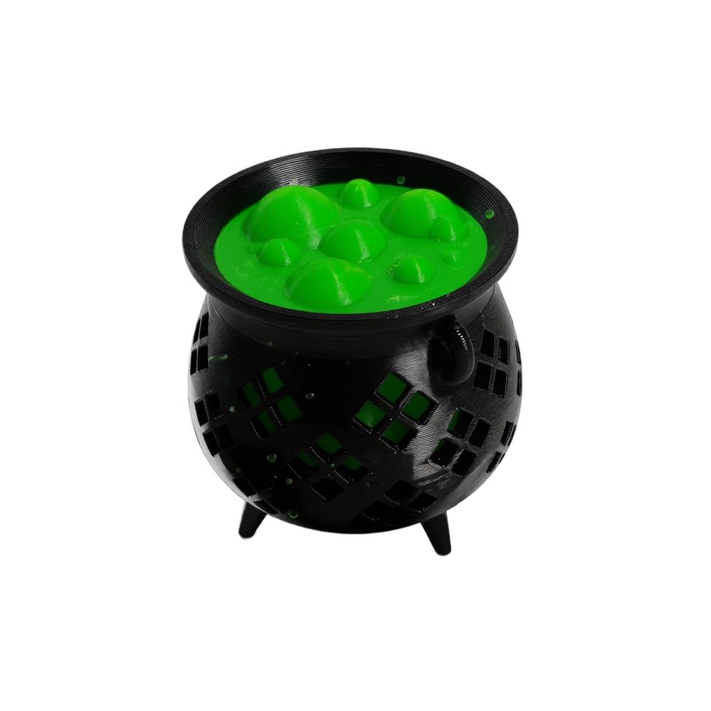 3D Printed Witch Cauldron with Tea Light Glowing Halloween Decoration