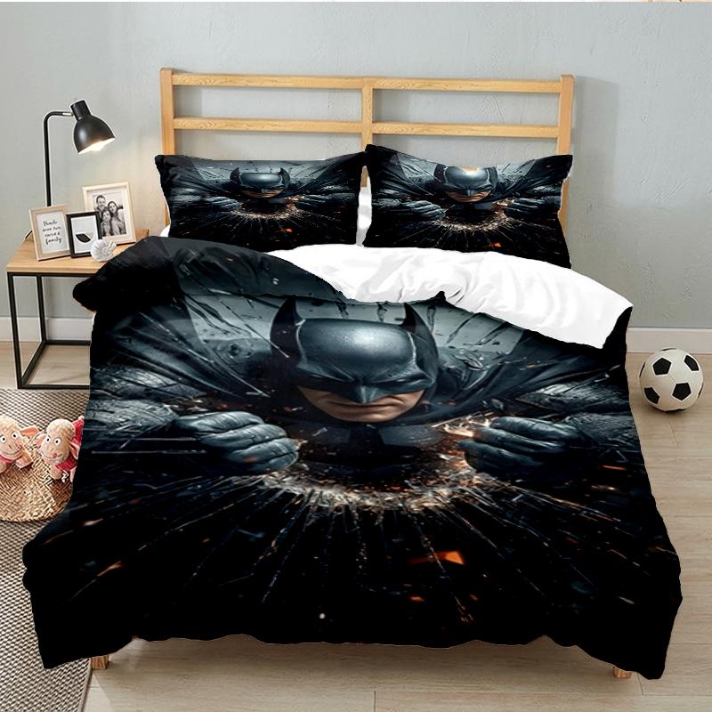 3PCS Breaks Through Bat Bedding set,Ideal for1pc Duvet Cover And 2pcs Pillowcases Perfect for Christmas gift,Ideal for Bedroom, Dormitory