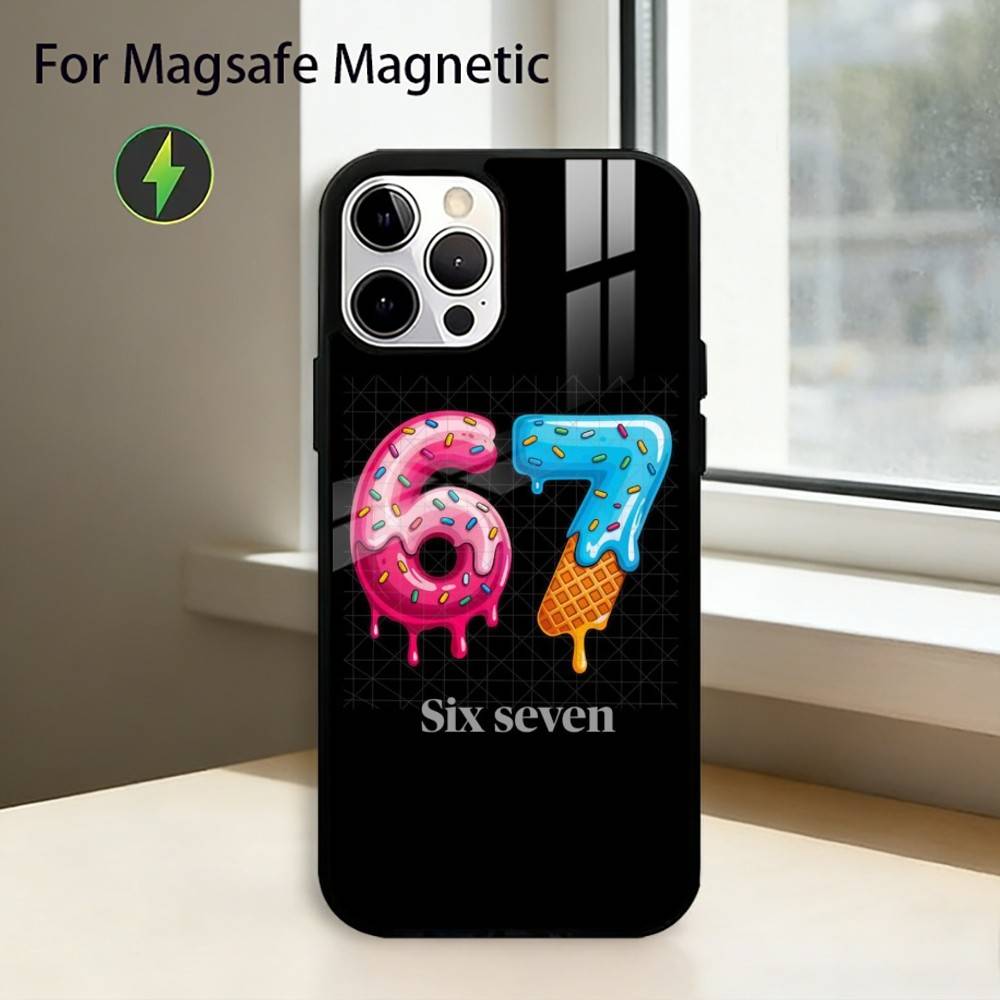 Шесть S-Семь 67 Чехол для телефона для iPhone17,16,15,14,13,12,11 Plus,Pro Магнитный для Magsafe Беспроводной зарядки