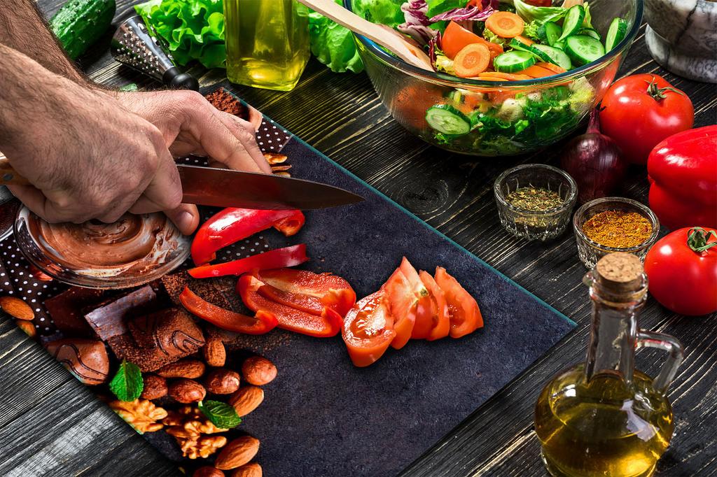 GLASS PLATE CUTTING BOARD 52x40 CHOCOLATE
