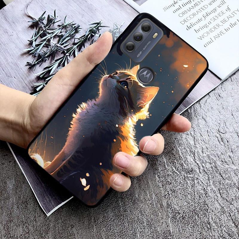 Чехол для телефона с милым котом для Moto G84 G22 G32 G42 G52 G62 G53 G72 G60 G60S G100 G10 G20 G30 G13 G50 G 5G G Pure