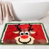 Christmas Floor Mat Faux Cashmere Snowman Letter Printing Anti-slip Doormat Water Absorbent