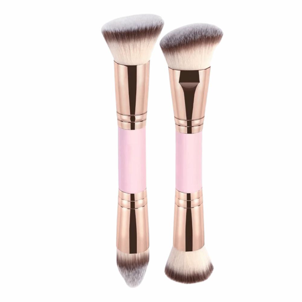 2/4/5Pcs Flat Top Dual-ended Makeup Brushes Soft Bristle Foundation Brush Set  Beginner Makeup