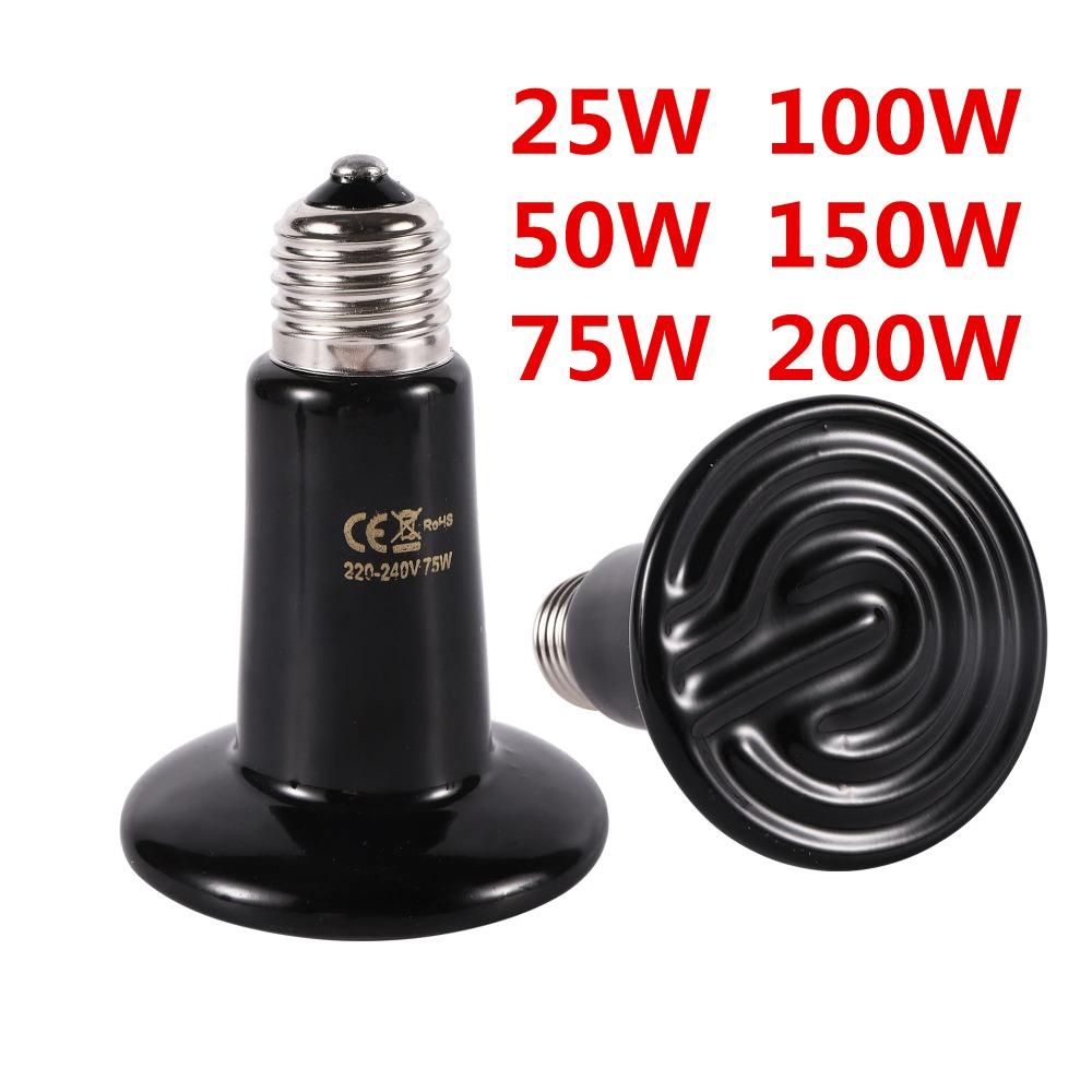 220V Ceramic Emitter Heat Lamp Bulb Infrared Animals Heater Frog Snake Lizard