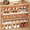 Adjustable Shoe Rack Space-Saving Layered Organizer For Home Shoe Cabinets Under-Shelf Shoe Holder With Hanging Basket