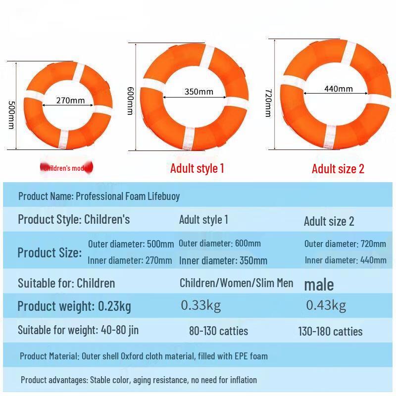 Orange Foam Rescue Lifebuoy