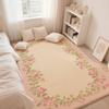 Flower Pattern Carpets for Living Room French Style Bedroom Decor Large Carpet Thick Plush Lounge Floor Mat home Fluffy Soft Rug