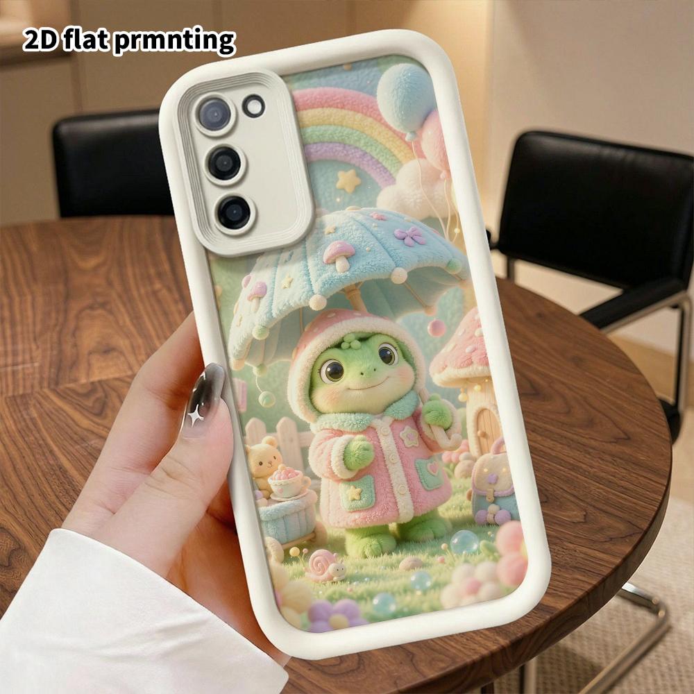 Чехол для телефона: 2D плоский, подходит для Samsung Galaxy A34 A35 M05 M06 S20 S22 S21 FE Plus 5G, с маленькой лягушкой, держащей зонтик, идеальный Рождественский