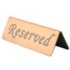 Elegant Reserved Seating Sign Bronze Finish Table Tent Card Reserved Table Sign  Bar Pub
