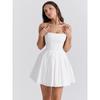 House Same Style Beautiful White Strapless Dress French Sweet First Date Chic Pleated Sleeveless Dress Dress