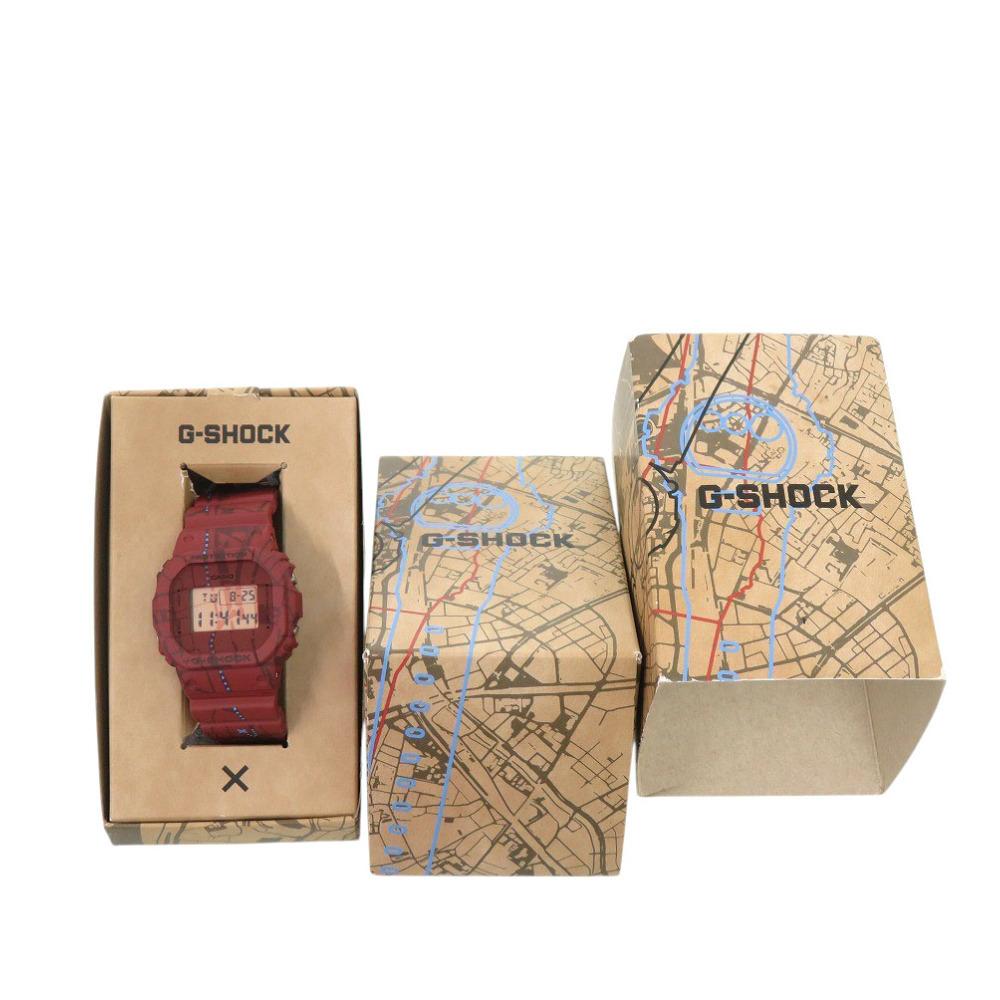 Как новые CASIO Серия Treasure Hunt Смола Красный Кварцевые Цифровые Часы 0750 G-SHOCK DW-5600SBY-4JR G-SHOCK