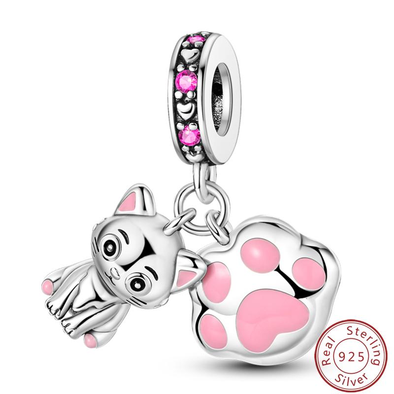 Милая серия «Кошка и собака» Медные шармы «Луна», «Бабочка», «Отпечаток лапы» 3 мм Сделай сам Изготовление изящных ювелирных изделий Подарки