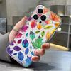 Чехол для iPhone 17 Pro Max Чехол iPhone 16 Pro Max 15 14 13 11 17E 16E Цветочный принт с листьями Ударопрочный Прозрачный Мягкий ТПУ Силиконовый Чехол
