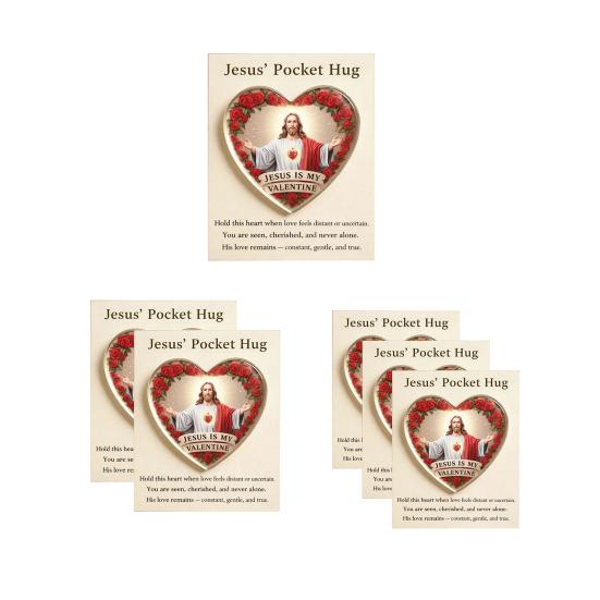 Jesus Pocket Hug Little Heart Pocket Hug Token with Inspirational Card Valentine's Day Gifts for Women Men Couple