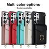 Ring Stand Card Holder Crossbody Case For Samsung Galaxy S21 S23 FE S25 S24 S22 Plus S26 Ultra A57 A37 A55 A53 A16 Leather Cover