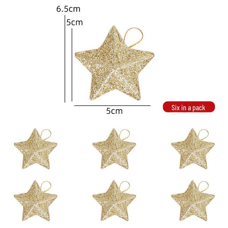 Gold Glitter Star Pendant - Christmas Tree Ornament