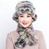 Шапка из волос кролика Рекс, новая детская шапка для мамы, зимняя теплая корейская версия, шапка для бабушки, шарф, шапка для среднего и пожилого возраста, шарф
