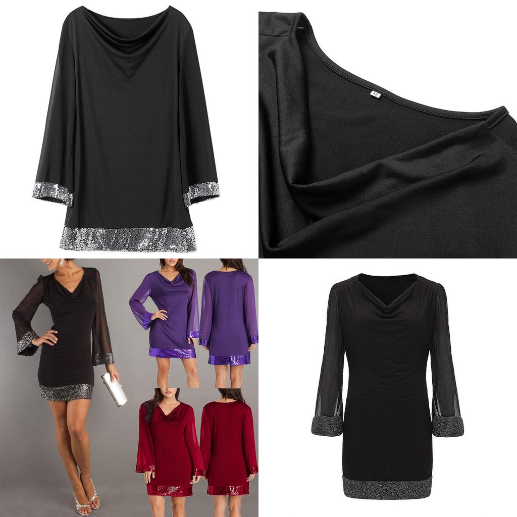 Элегантное женское сексуальное мини-платье-бодикон с V-образным вырезом и длинными рукавами для летних вечеринок