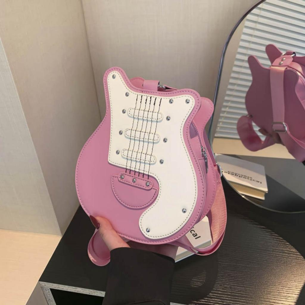 Сумка через плечо в форме гитары, креативная сумка из искусственной кожи с застежкой-молнией, сумка через плечо для девочек и женщин