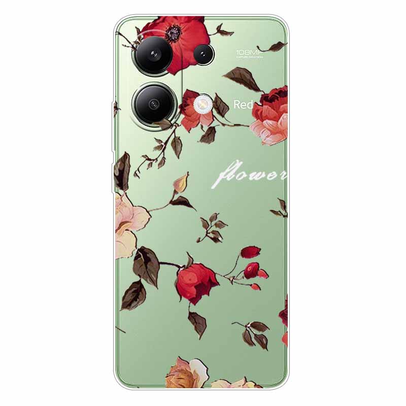 Для Xiaomi Redmi Note 13 4G Чехол ТПУ Прозрачный Мягкий Милый Рисунок Девочки Чехол Для Redmi Note 13 4G Чехол Note13 Прозрачный Силикон