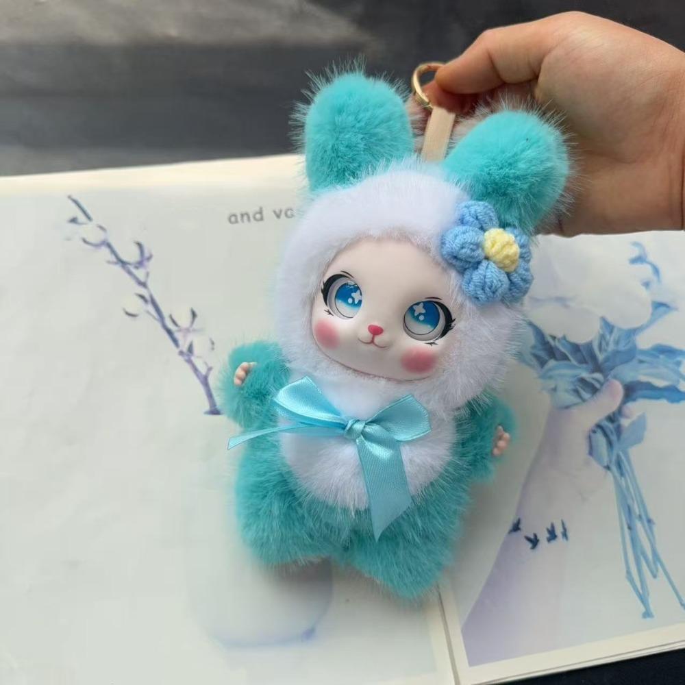 Ornaments Rabbit Plush Keychain Bag Hanging Bunny Plush Doll Pendant Rabbit Doll Figures Car Decor