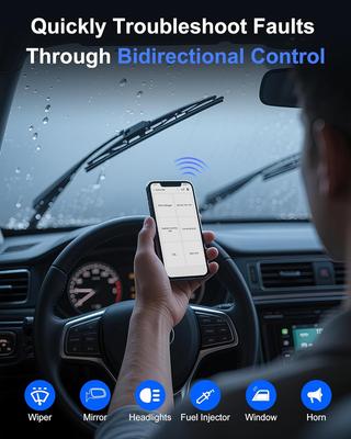DEEPSCAN DS200 OBD2 Сканер, Беспроводной диагностический инструмент Bluetooth для iOS и Android, Чтение данных в реальном времени, Считыватель кодов, Двунаправленное управление