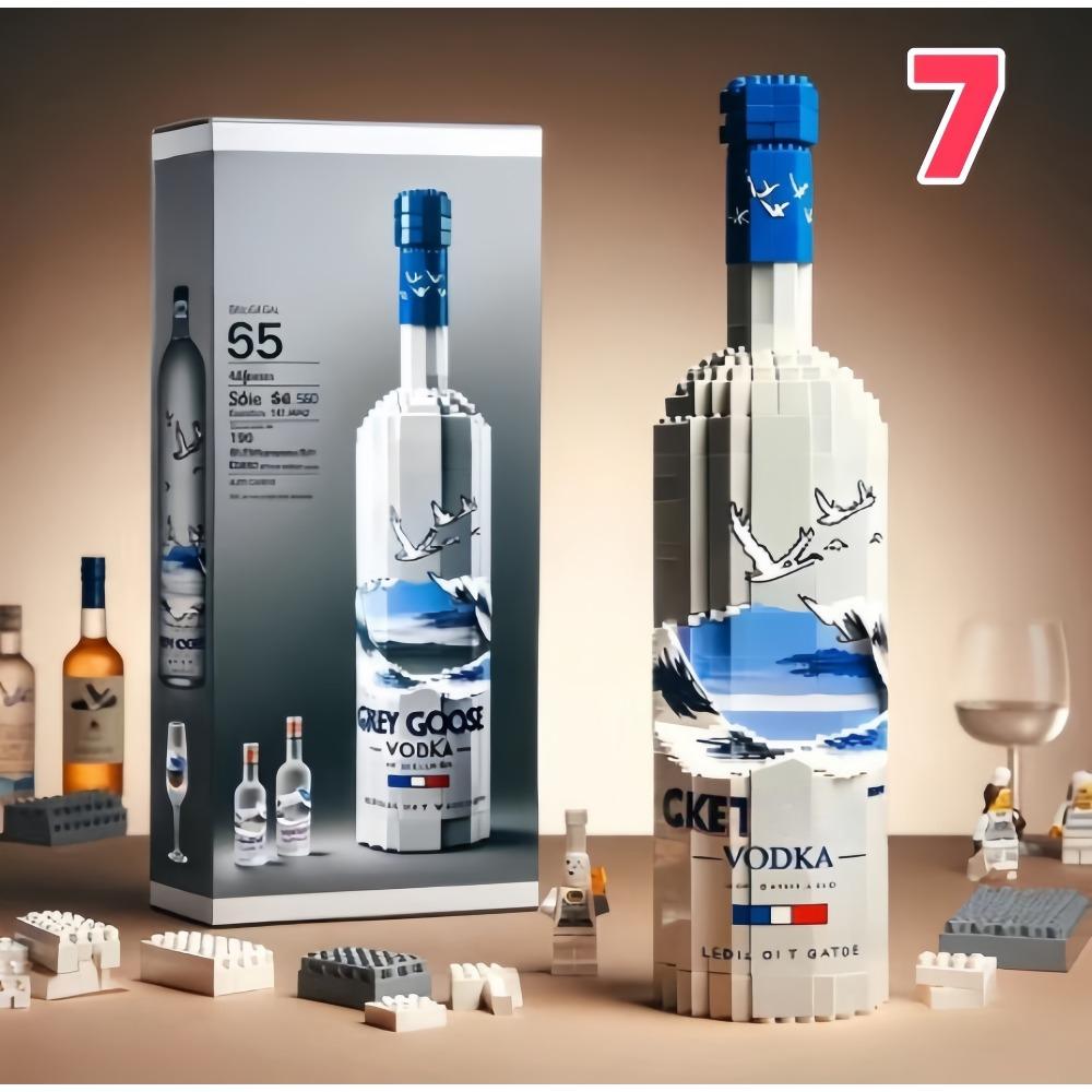 Бутылка виски из строительных блоков Бутылка Строительный блок Предприятие Подарок Компания Памятный Украшение для бутылки иностранного вина Симуляция Строительный блок