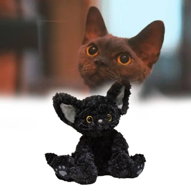 Devon Black Rex Cat Plush Toy Doll Pillows With Various Colored Eyes Girls Gift