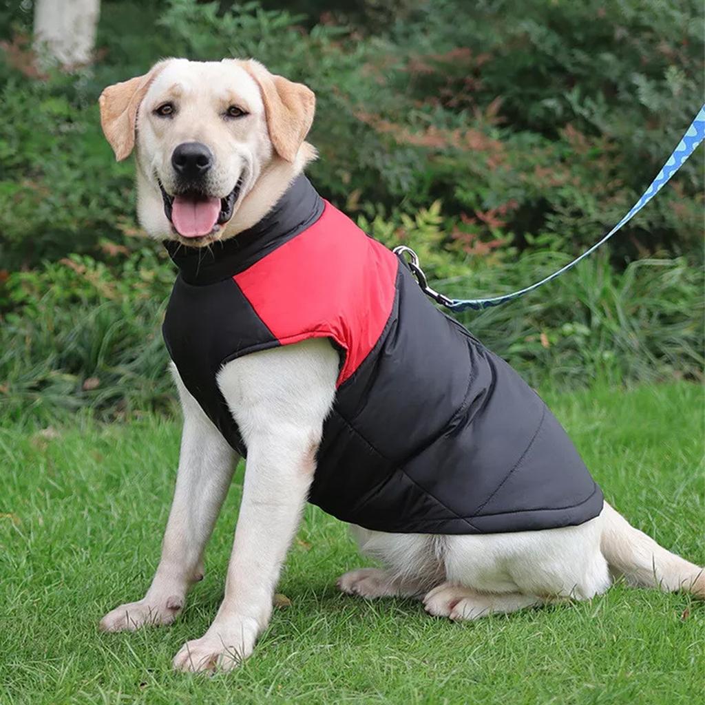 Pet Warm Large Dog Vest Puppy Ski Coats Padded Winter Warm Dog Clothes Pet Vest Zipper Jacket