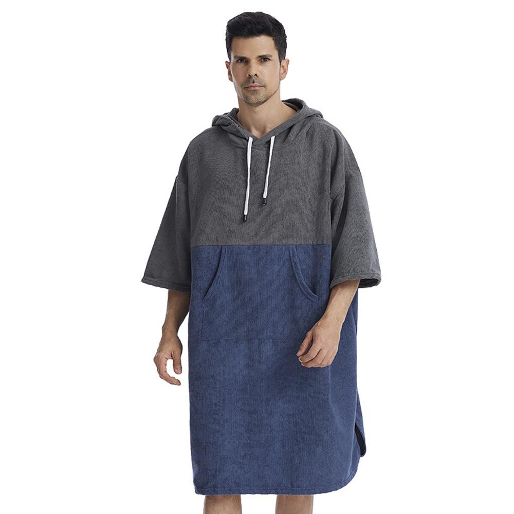 Quick Dry Bath Towels Pool Changing Robe Quick-Dry Poncho Surfing Diving Hooded Towel Beach Cloak