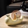 ZISIZ Ceramic Snail Mosquito Coil Holder with Ash Tray