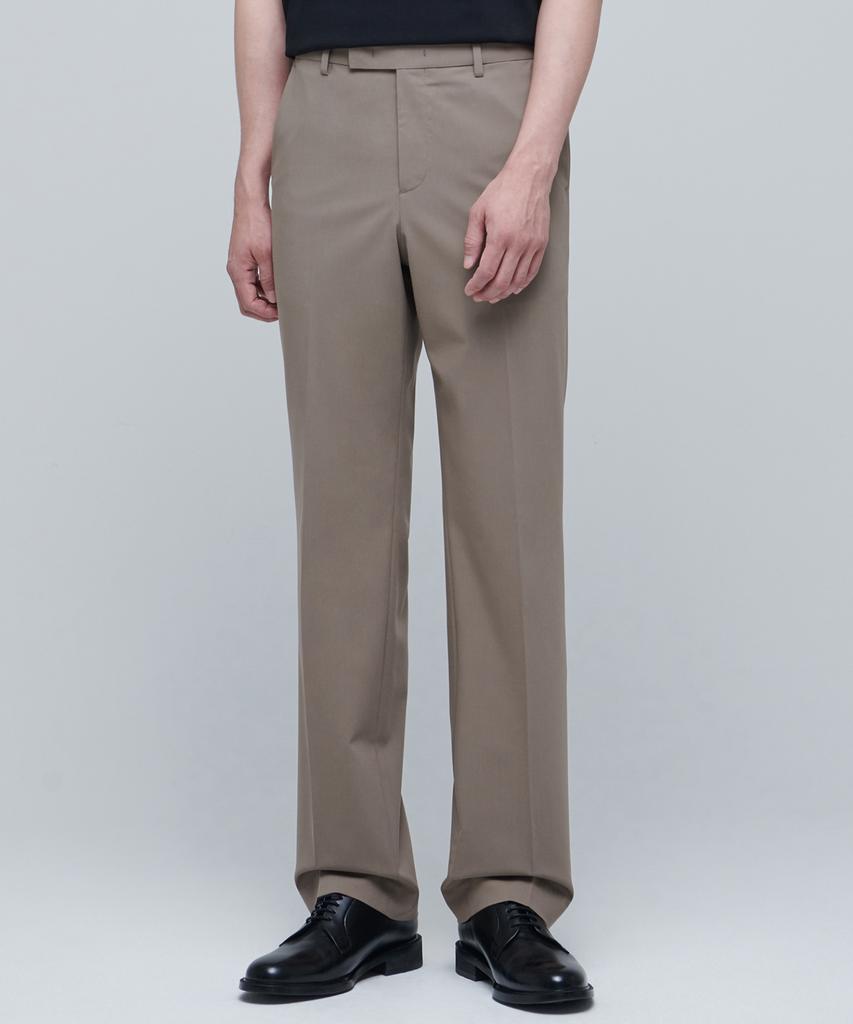 MUSINSA STANDARD [Cooltandard] Semi-Wide Hidden Elastic Waist Slacks [Dusty Beige]