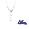 Swarovski Lilia Подвеска Маленькая Бабочка Y-образной формы Имитация Кристалла Покрытие Родий Ожерелье Женское Синий 5662179