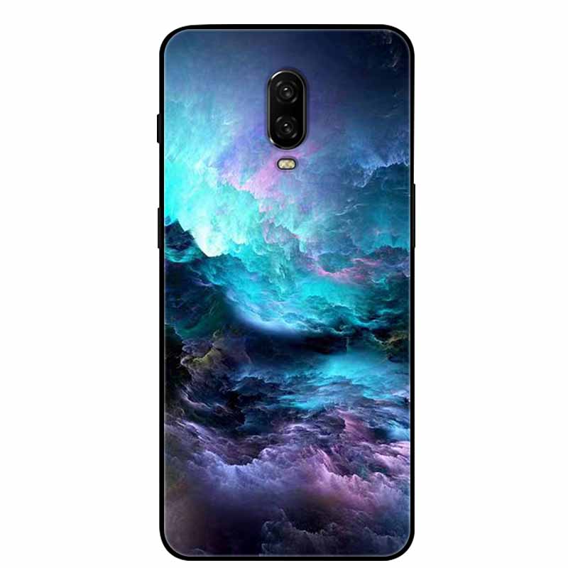 For One Plus 6 / 6T Case Aniamls Painted Black TPU Silicone Soft Bumper for Oneplus 6T 6 T Shockproof Covers Cool Wolf Coque Bag