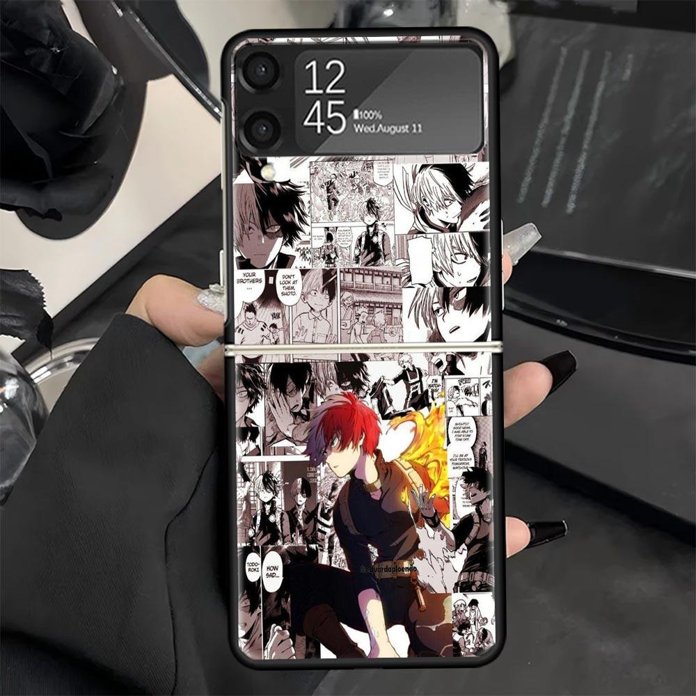 Чехол для телефона Todoroki Shoto MHA My Hero для Samsung Galaxy Z Flip 7 6 5 4 3 5G Черный Чехол ZFlip7 ZFlip6 ZFlip5 ZFlip4 ZFlip3 Fund