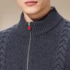 Old Money Style Three-Dimensional Twisted Flower Knitted Cardigan Men's Sweater Jacket