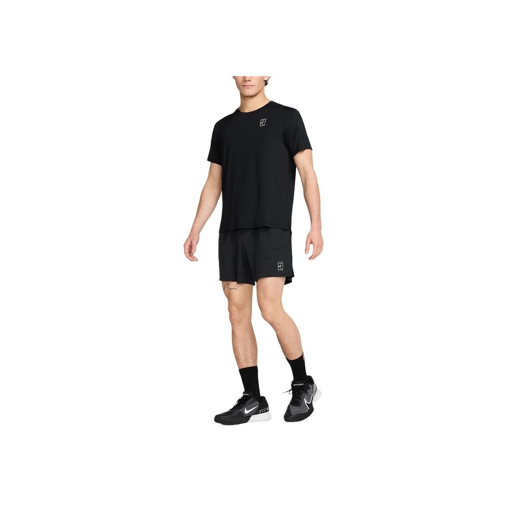 Nike Dri-Fit Advantage Повседневные Простые Дышащие Кружевные Теннисные Шорты Мужские шорты Черный Белый FZ6914-010