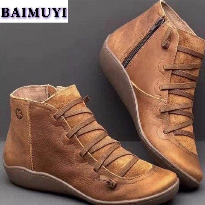 Новые туфли на плоской подошве женские ботильоны кожаные спортивные туфли зима 2025 трендовые дизайнерские модные ботинки челси зимние кроссовки ретро Botas Mujer