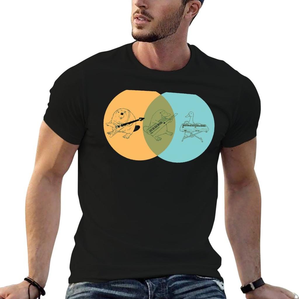 Keytar Platypus Venn Diagram Ogb Tshirt Summer Holiday Casual Tee