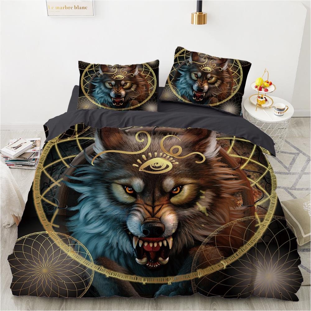 Комплект постельного белья с изображением животных, пуховые пододеяльники в стиле диких животных для мужчин и мальчиков, наволочки 2/3 шт., односпальный двуспальный чехол в подарок, двуспальная кровать размера «king-size»