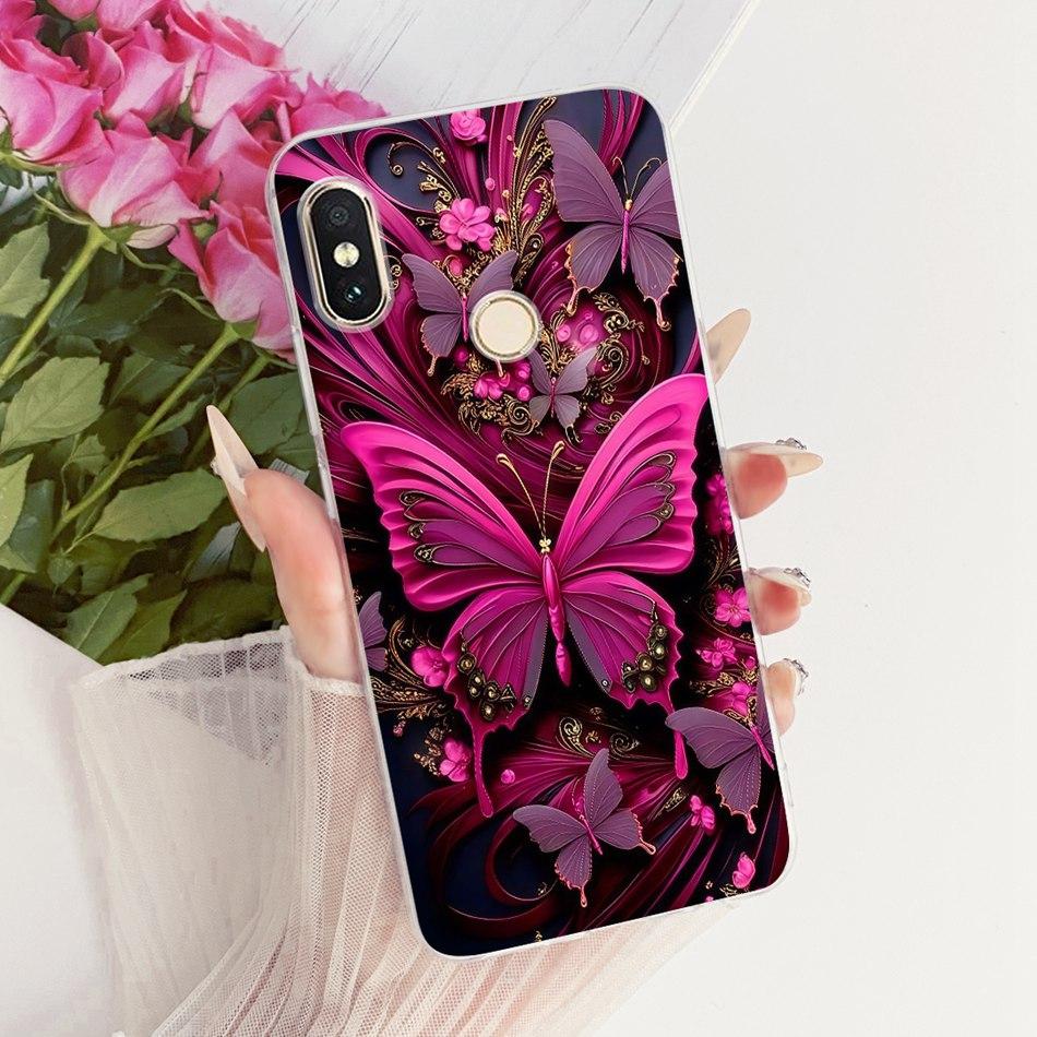 For Xiaomi Redmi Note 6 Pro Cute Flower Butterfly Cat Painted Case For Redmi Note6 Soft Silicone TPU Phone Cases