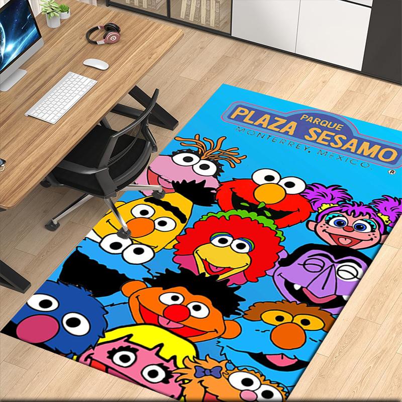 Sesame Street Printed Carpet, for Office Chair Living Room Bedroom Kitchen Room Decor Gifts.