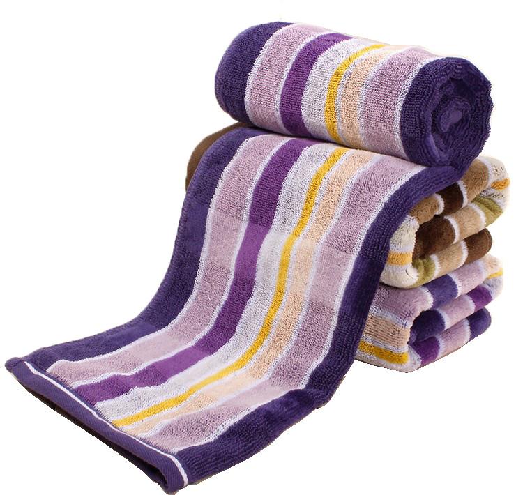 Thickened Cotton Striped Facial Towel With Nonlinting Fabric For Adults Daily Use