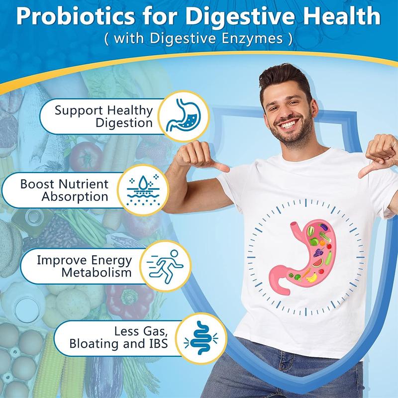 Digestive Enzyme And Probiotic Dietary Supplement, 120 Capsules Per Bottle
