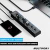 MULTIPORT USB Hub 7-way Port Splitter Adapter Superspeed Data Hub Distributor