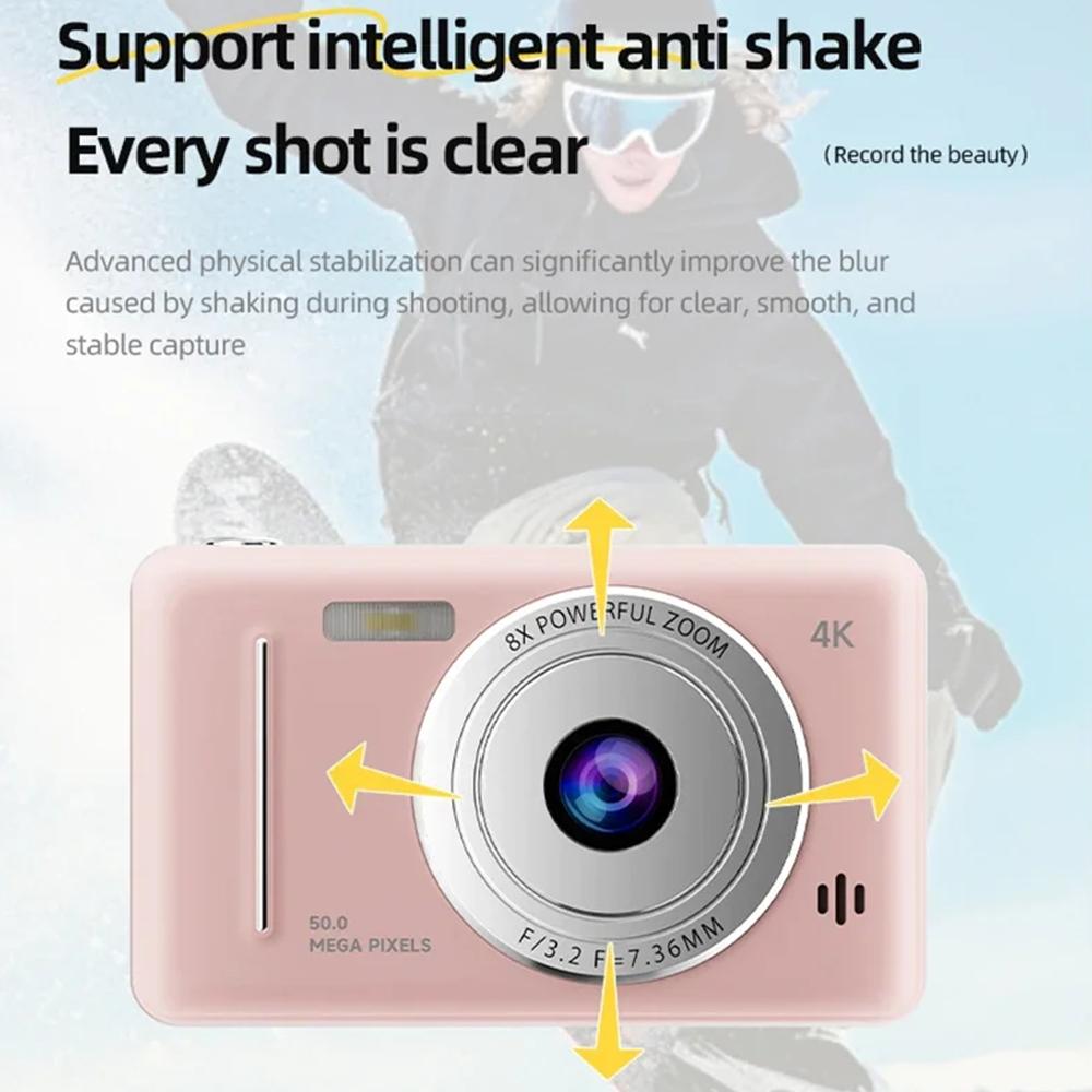 4k Digital Camera Retro CCD Portable Camera 50 Million Pixels Auto Focus Entry-level Camera Dual Camera LED Flash Student Camera