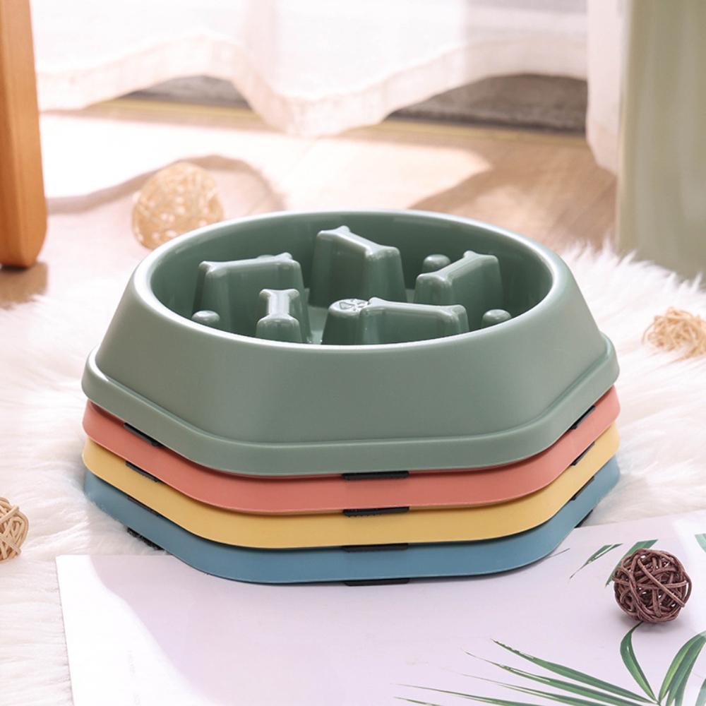 Simple Dog Bowl Bone Slow Food Bowl Anti Choking Bowl Pet Dog Bowl Feeder