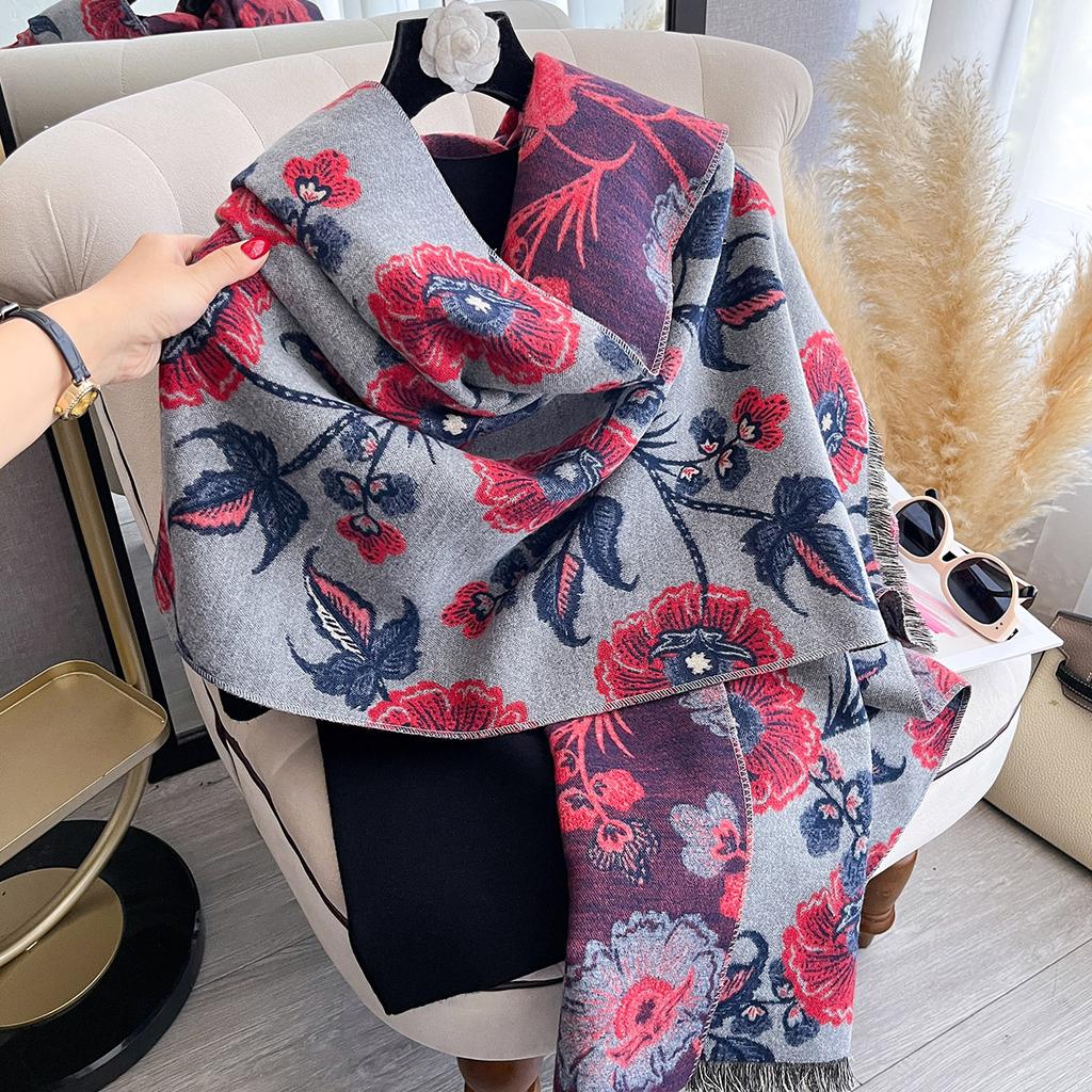 Dandelion Autumn And Winter Imitation Cashmere Scarf Women'S Winter Double-Sided Thickened Neck Protection Scarf Air Conditioner Cape