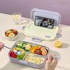 4/5 Grids Cartoon Lunch Container With Tableware 4/5 Compartment Portable 304 Stainless Steel Bento Lunch Box For Kids Students