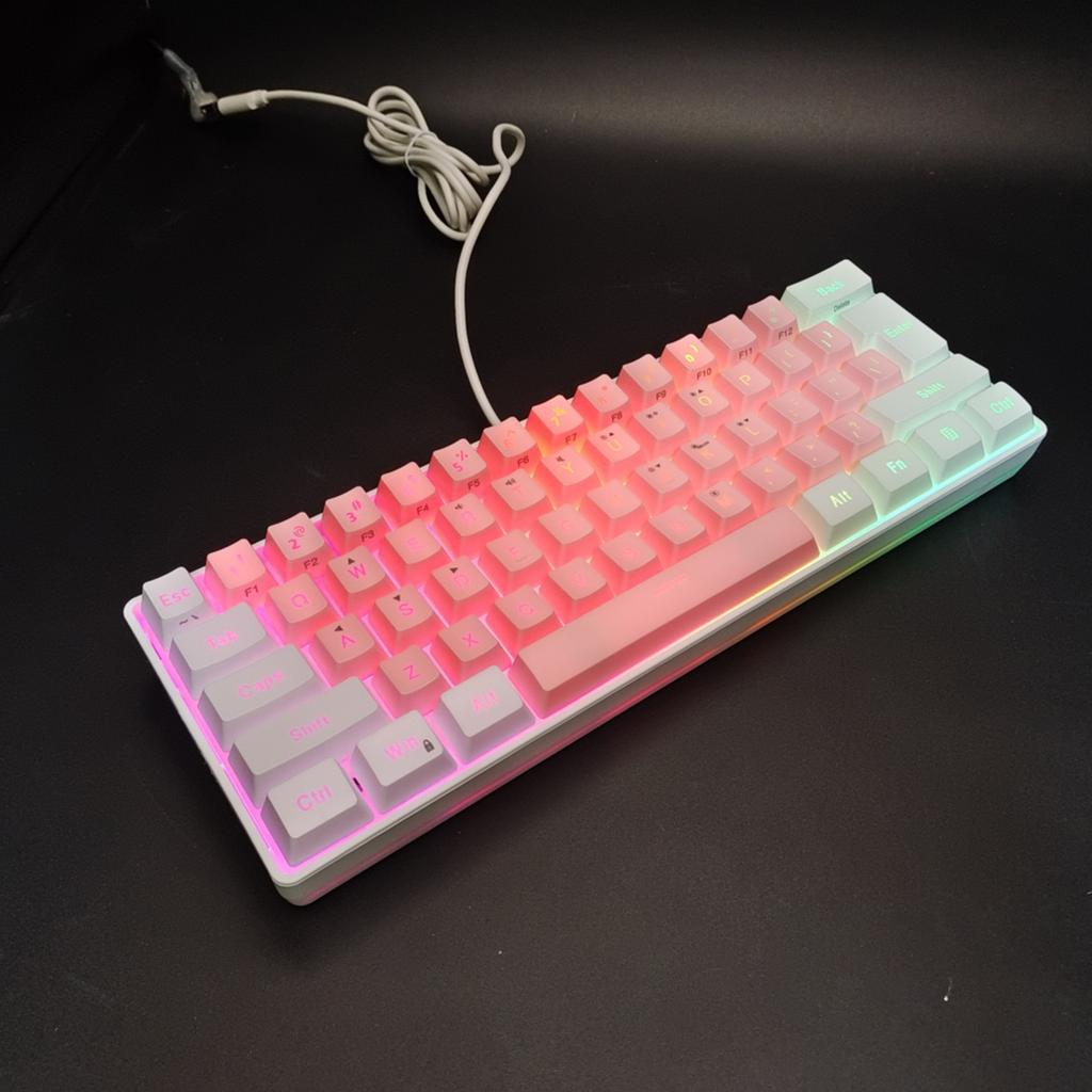 Проводная игровая клавиатура с 61 клавишей, USB-клавиатура с RGB-подсветкой для ноутбука, настольного компьютера, игровая клавиатура, проводная USB-клавиатура